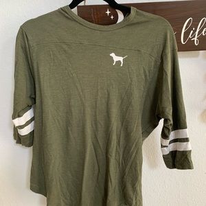 PINK olive green jersey shirt